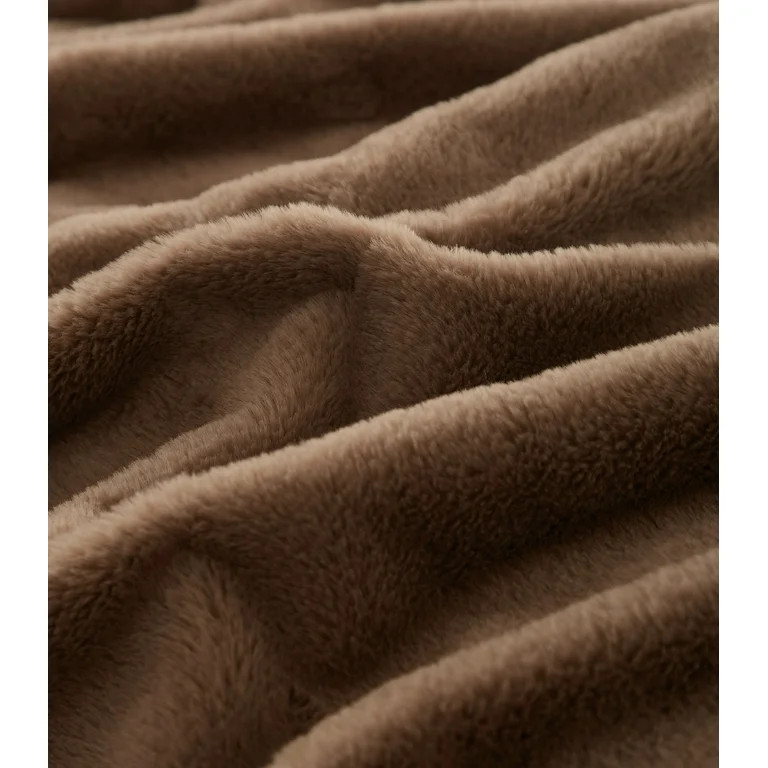 Cozy Haven Faux Fur Throw Blanket for Adults, Taupe, 50" x 72" - Walmart.com | Walmart (US)