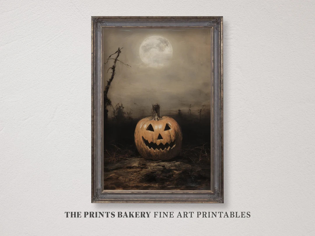 PRINTABLE Halloween Wall Art Carved Pumpkin Vintage Still - Etsy | Etsy (US)