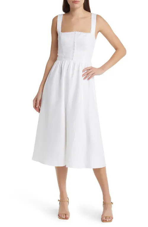 Reformation Tagliatelle Corset Dress in White at Nordstrom, Size 8 | Nordstrom