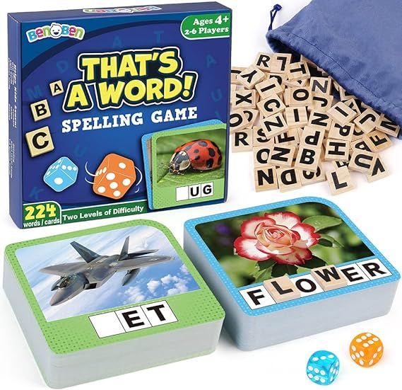 BenBen Spelling Games, Sight Word Games with 224 Flashcards, Learning Games for 2-6 Players, Educ... | Amazon (US)