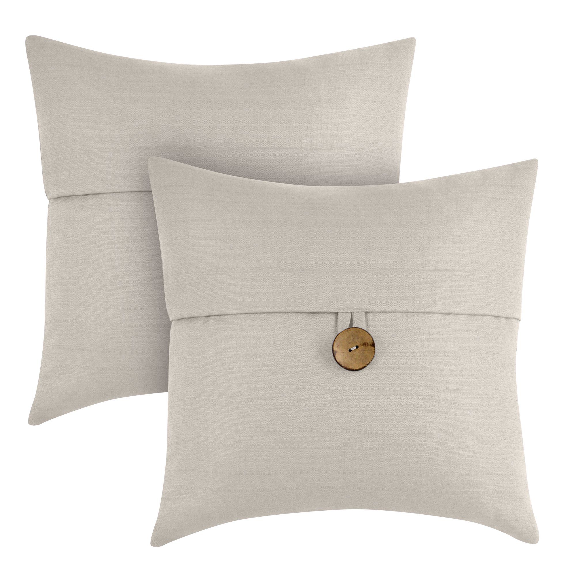 Better Homes & Gardens Feather Filled Banded Button Square Decorative Throw Pillow, 20" x 20", Li... | Walmart (US)