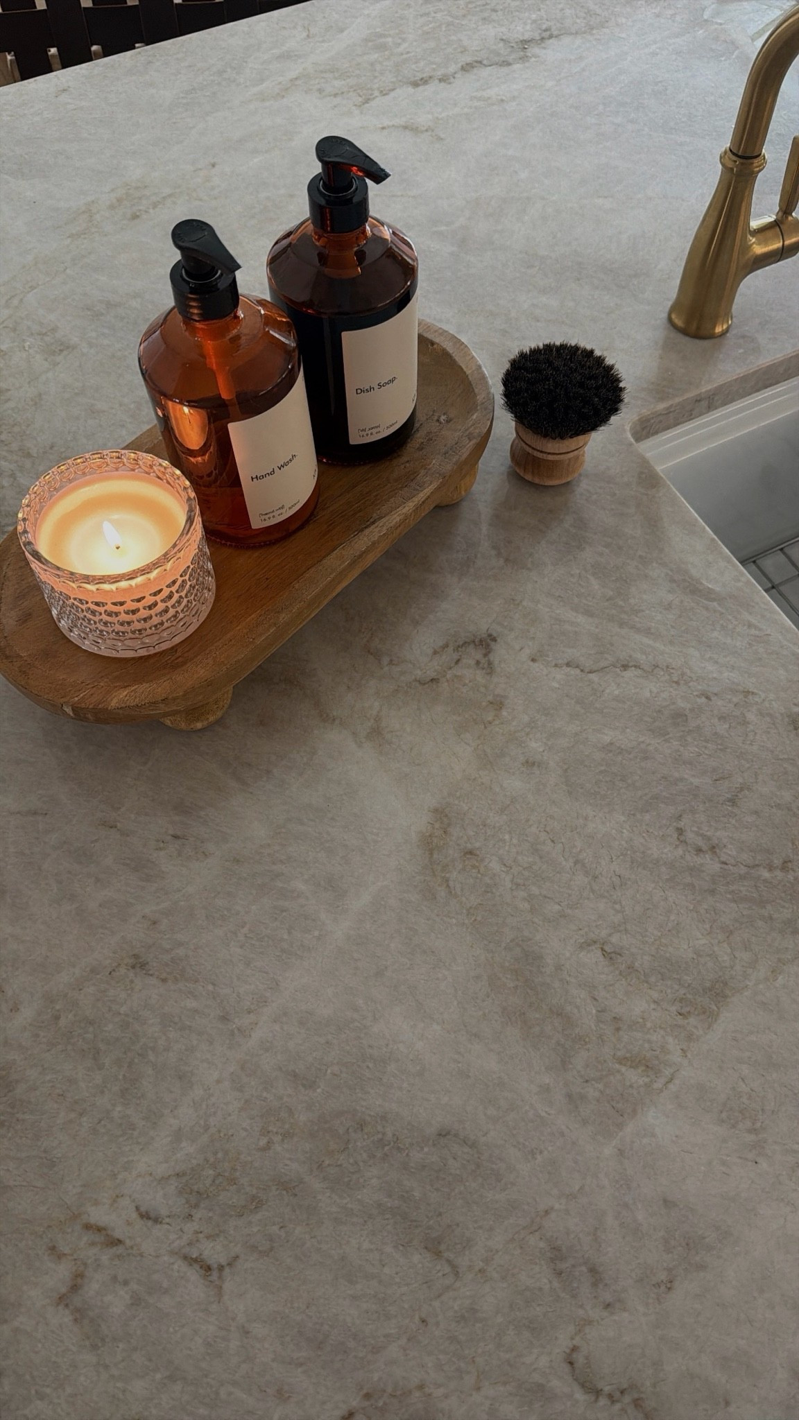 Easy little kitchen sink setup! Candle is Home Goods 🤎

#LTKHome