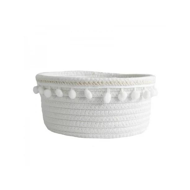 Storage Baskets,Woven Basket Cotton Rope Bin, Small White Basket Organizer for Baby Nursery Laund... | Walmart (US)