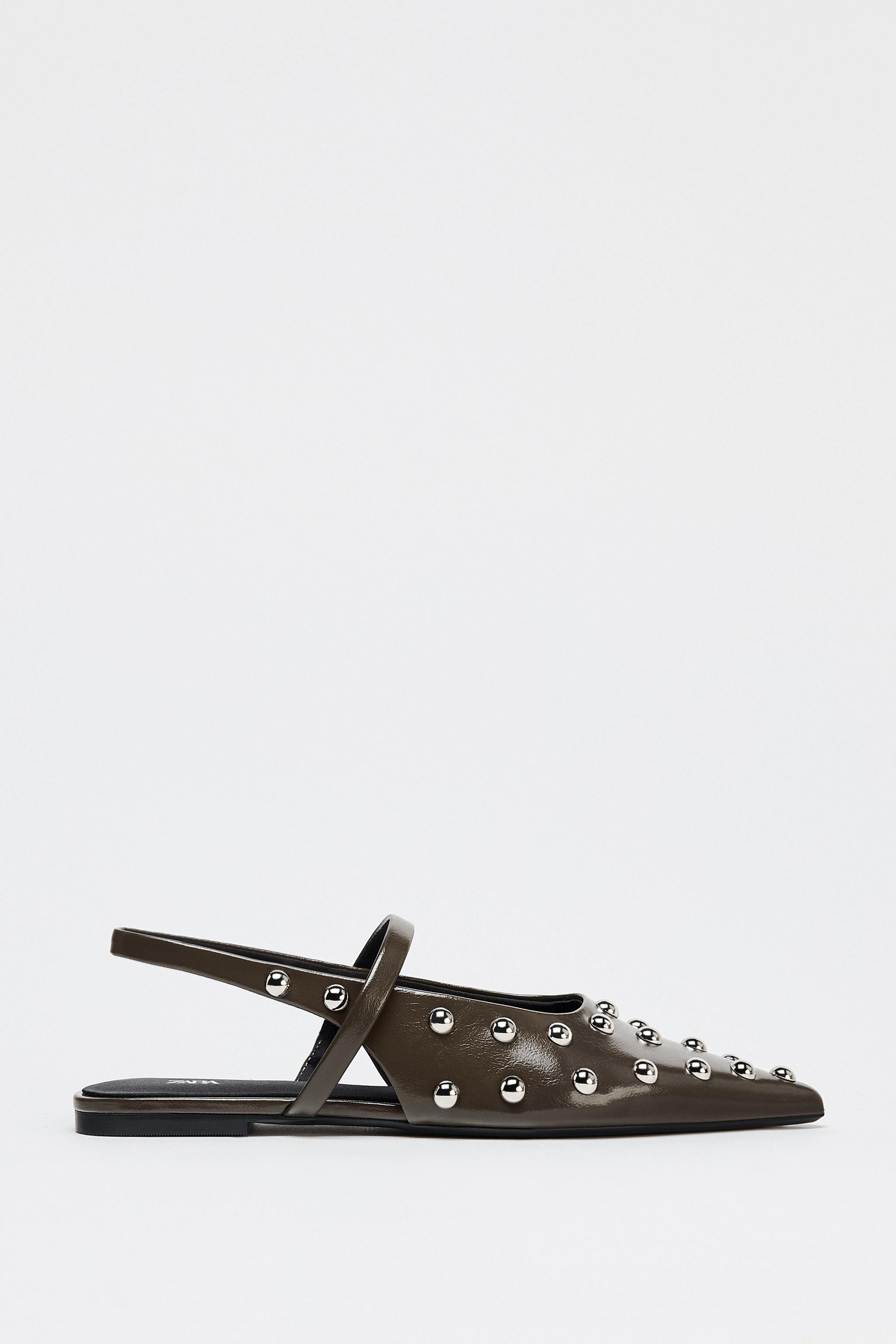 STUDDED FLAT SLINGBACKS | Zara US