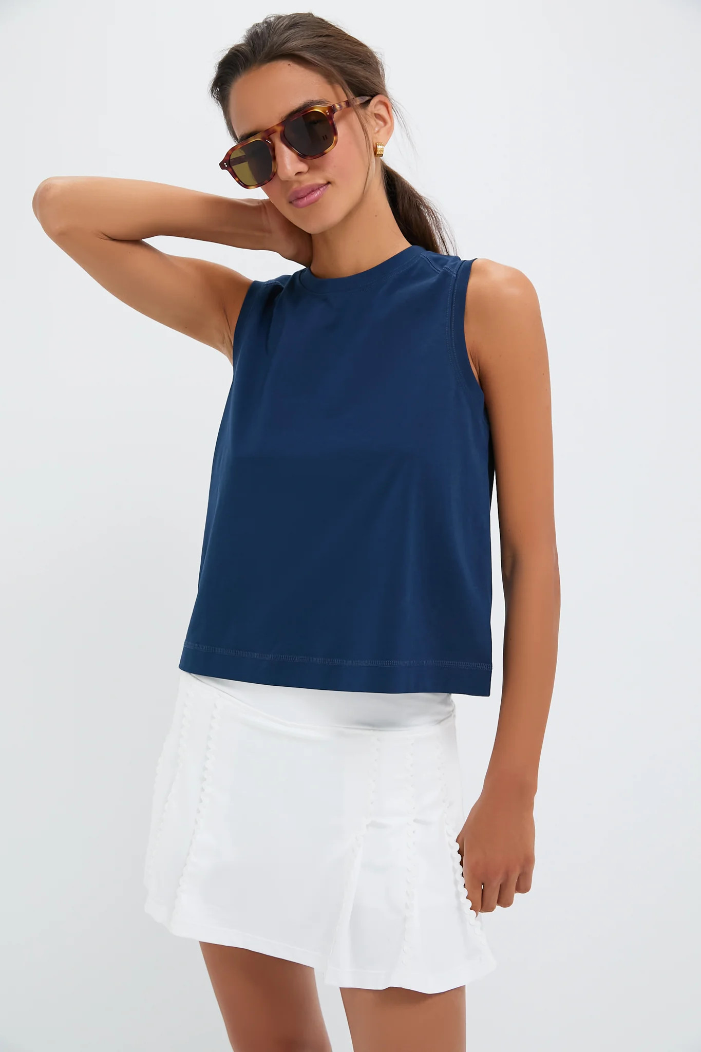 Navy Cotton Sasha Tank | Tuckernuck (US)