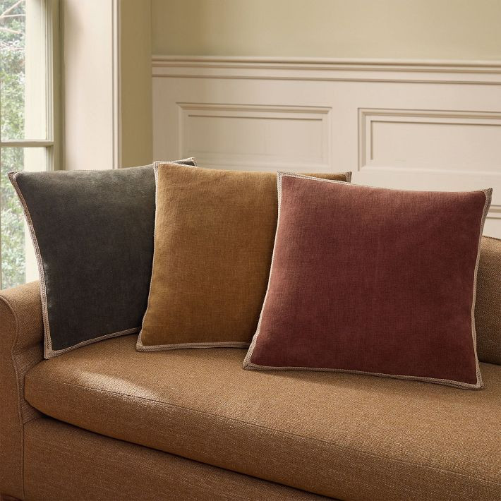 Pierce & Ward Chenille Bordered Pillow Cover | West Elm (US)