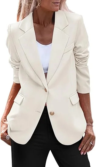 PRETTYGARDEN Women's Spring Fall Business Casual Blazers Long Sleeve Notch Lapel Trendy Work Offi... | Walmart (US)
