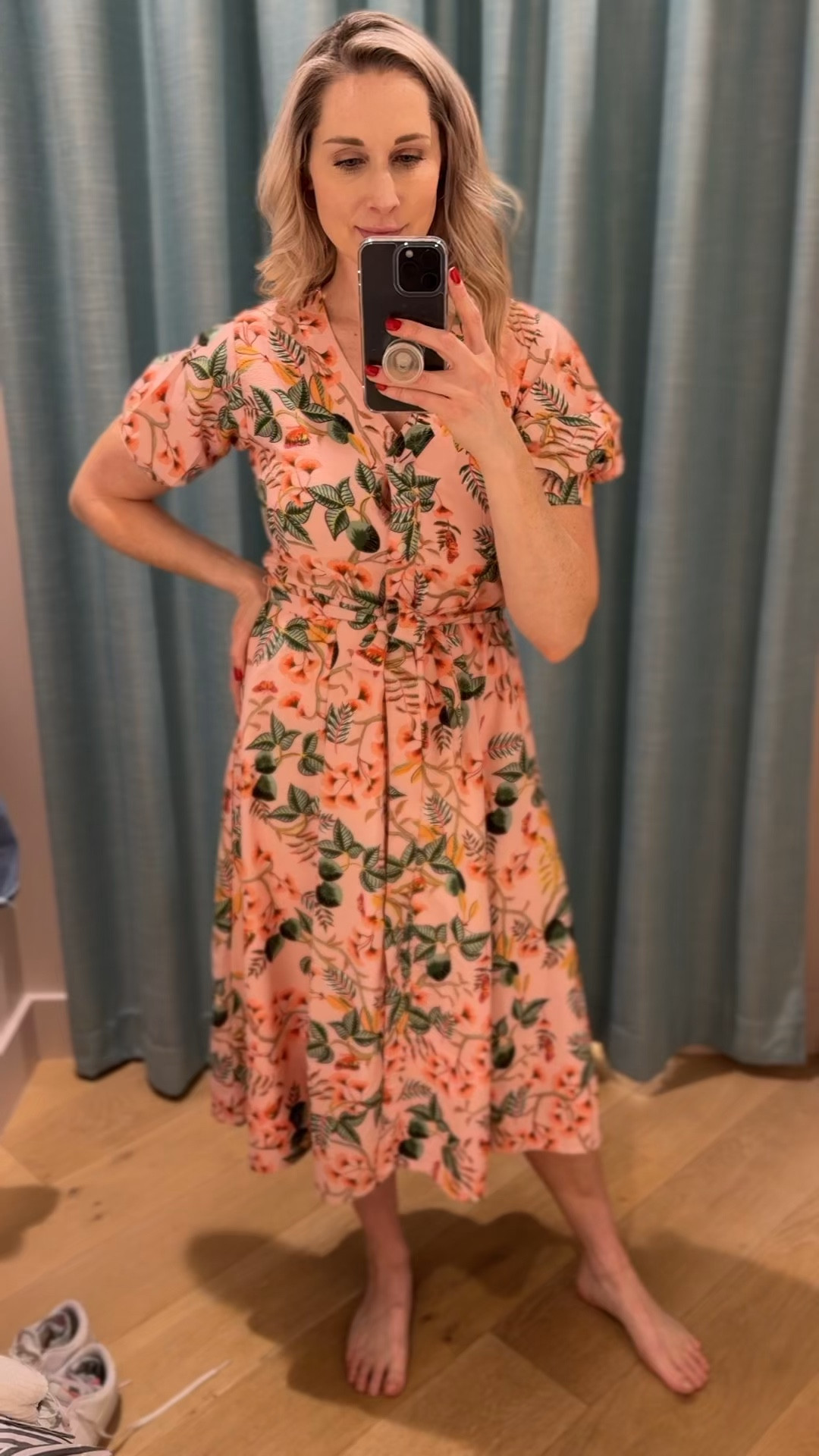 Beautiful Floral Dress is a comfortable and breathable fabric. I’m 5’9 and it hits mid calf in length  


#dress #springdress 

#LTKfindsunder100 #LTKSeasonal #LTKwedding