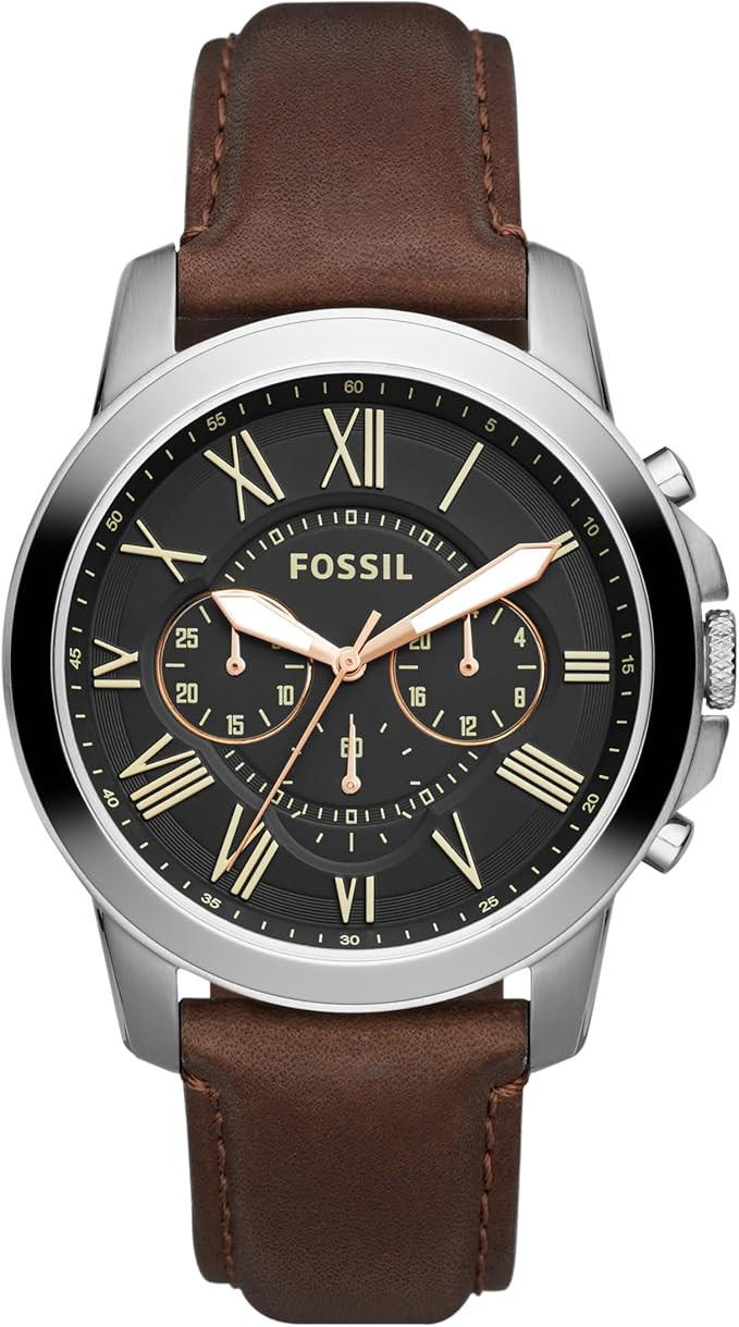 Fossil Grant Men's Watch with Chronograph or Automatic Display and Genuine Leather or Stainless S... | Amazon (US)