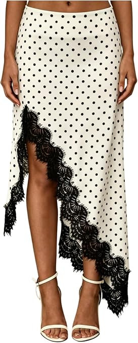 GORGLITTER Women's Lace Midi Maxi Skirts Polka Dots Flowy A Line Skirts | Amazon (US)