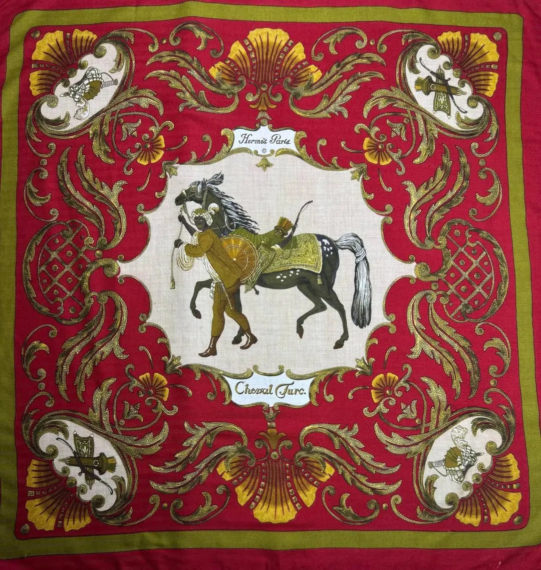 Vintage 90's Hermes Silk Cashmere Scarf "cheval Turc " -100% Silk Cashmere -made in France 1990's... | Etsy (US)
