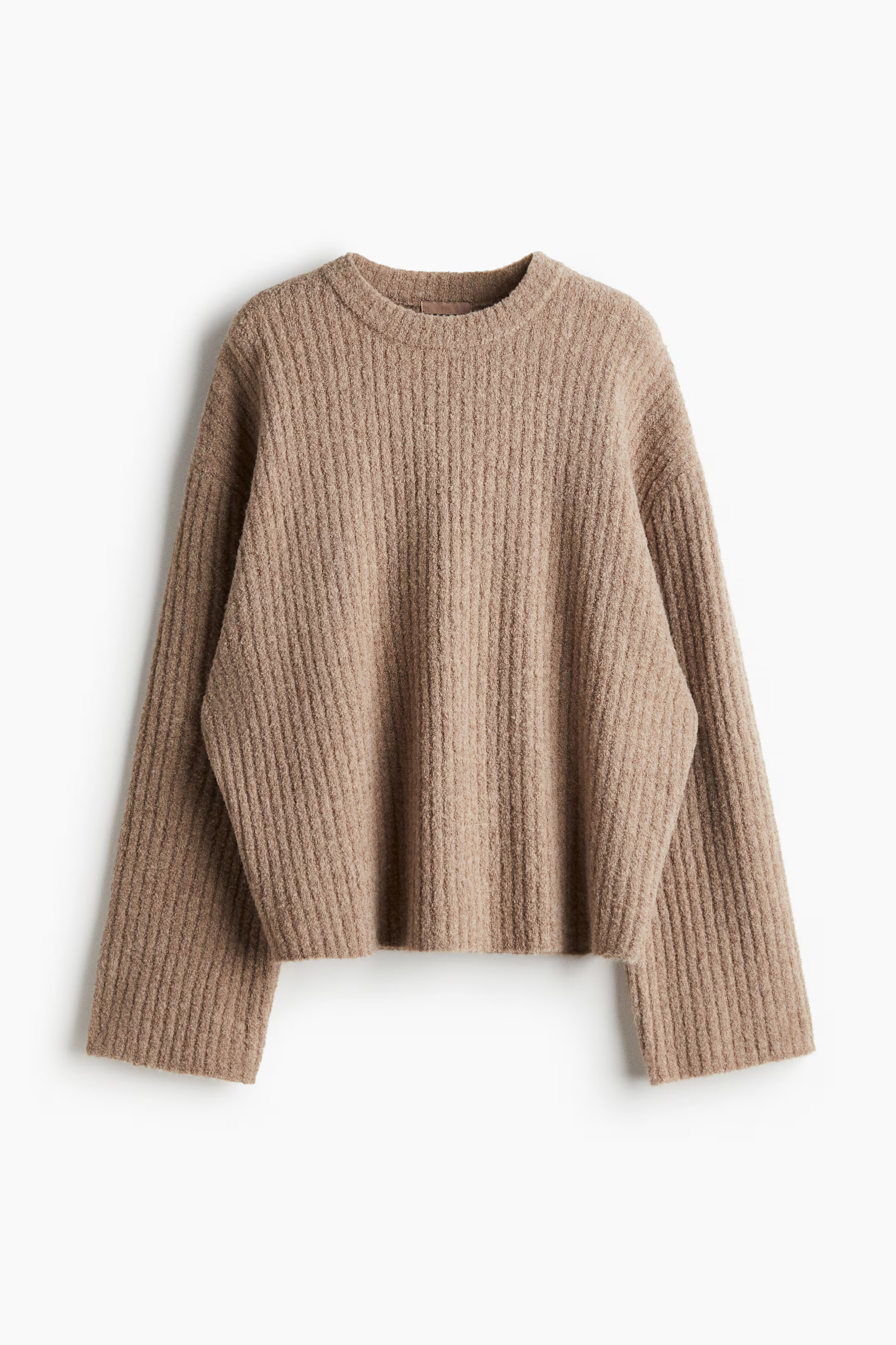 Rib-knit wool-blend jumper - Dark beige - Ladies | H&M GB | H&M (UK, MY, IN, SG, PH, TW, HK)