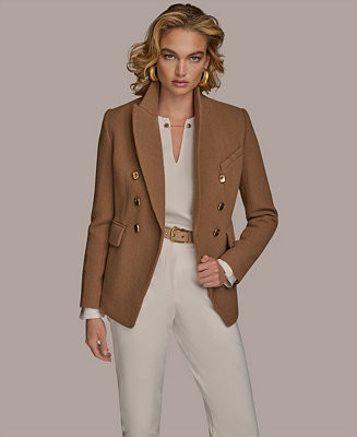 Donna Karan New York Women's Double Breasted Buttoned Blazer - Macy's | Macy's