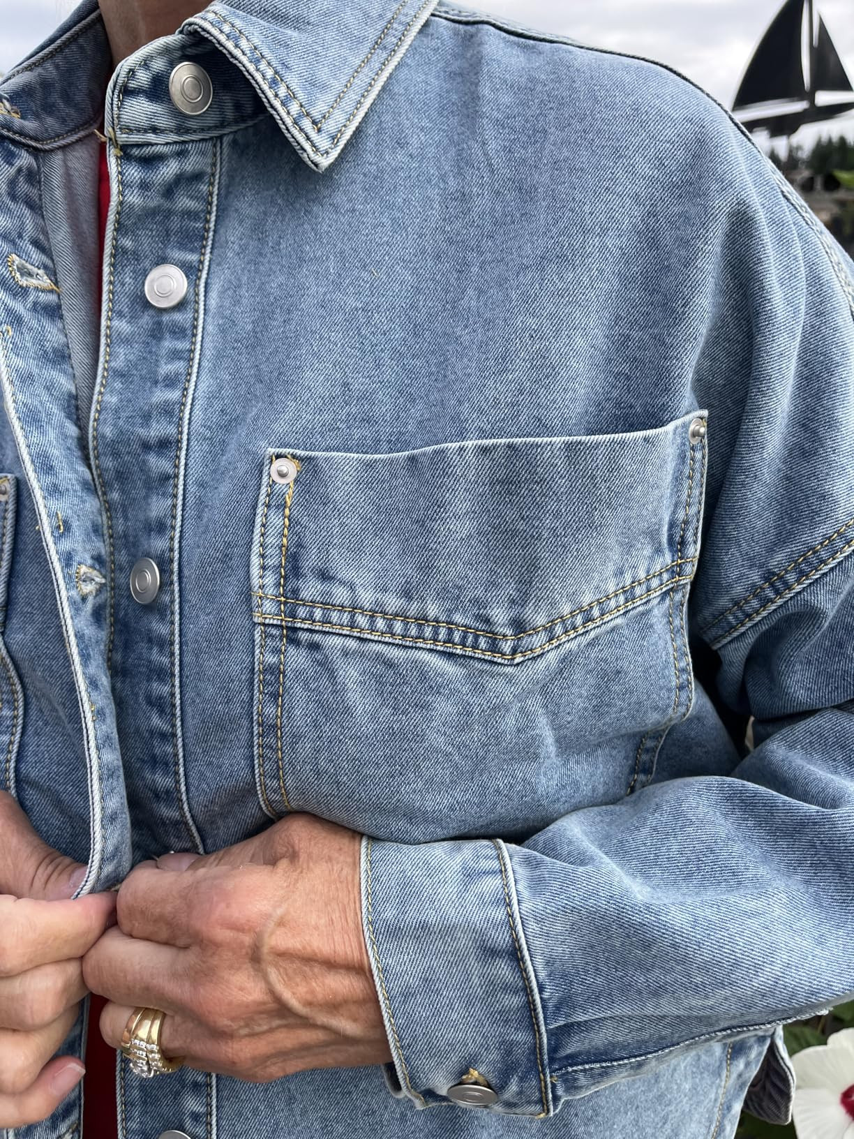 Womens Denim Jacket Wash Jean Jacket Coats With Pockets | Amazon (US)