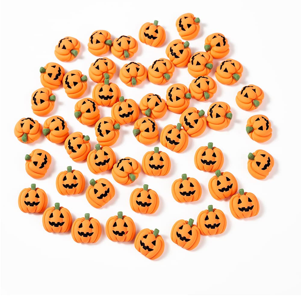 50PCS Resin Mini Ghost Pumpkin Halloween Miniature Grimace Pumpkin Artificial Pumpkin Beads Mater... | Amazon (US)
