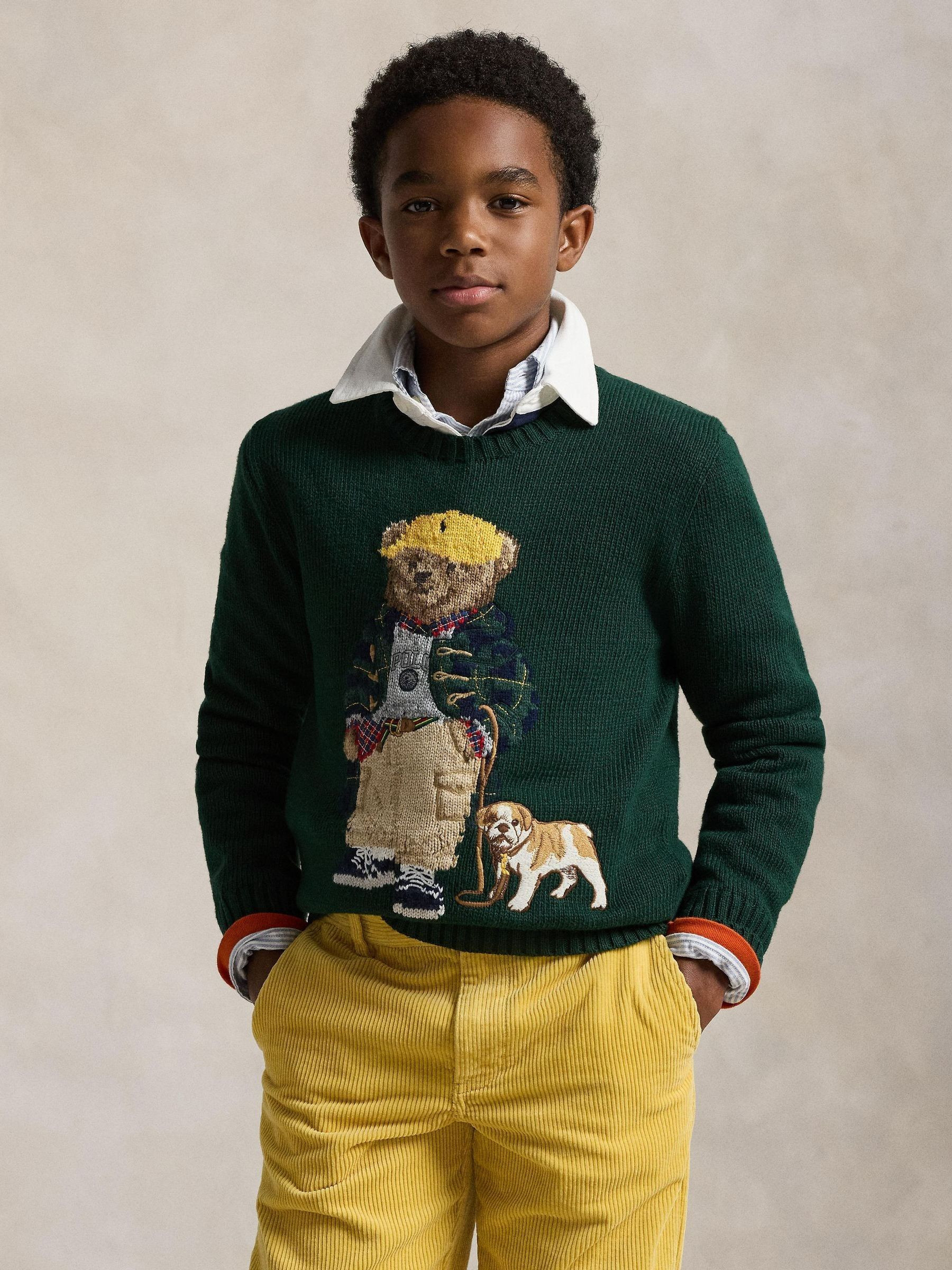 Polo Ralph Lauren Polo Ralph Lauren Blue Boys Bear Knit Jumper | Next EU