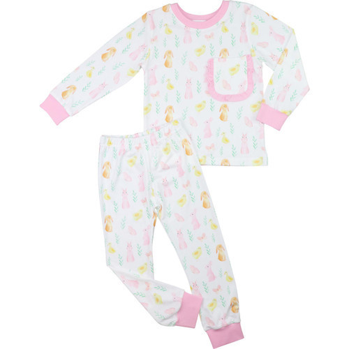 Bunny Print Knit Pajamas - Shipping Early March | Cecil and Lou