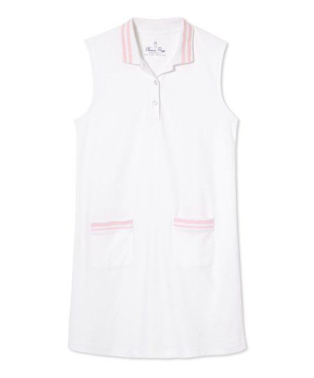 Classic Prep Bright White & Pink Teagan Tennis Shift Dress - Women | Zulily