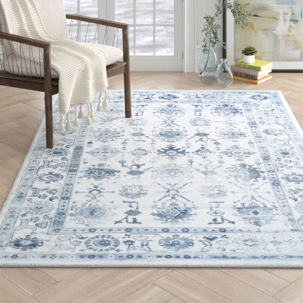 Wesham Persian Inspired Denim/Navy Area Rug | Wayfair North America