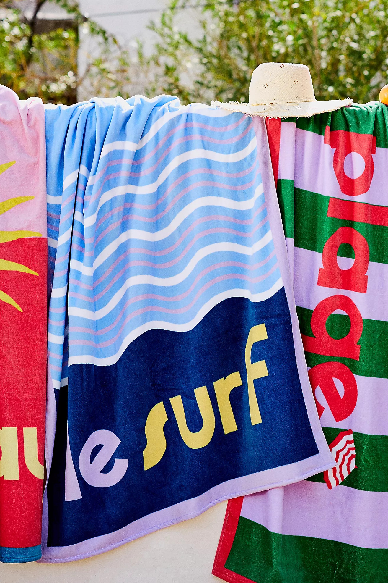 Beach Vibe Text Cotton Beach Towel | Anthropologie (US)