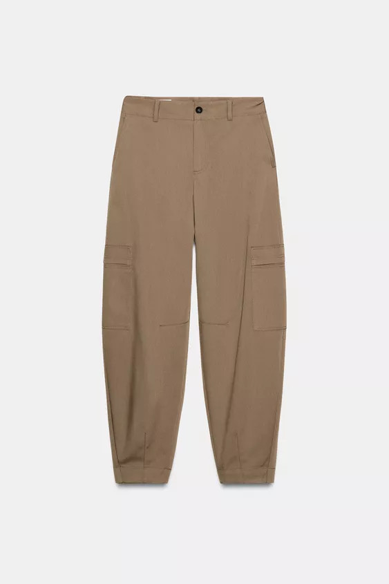 HIGH-WAIST CARGO TROUSERS | Zara UK
