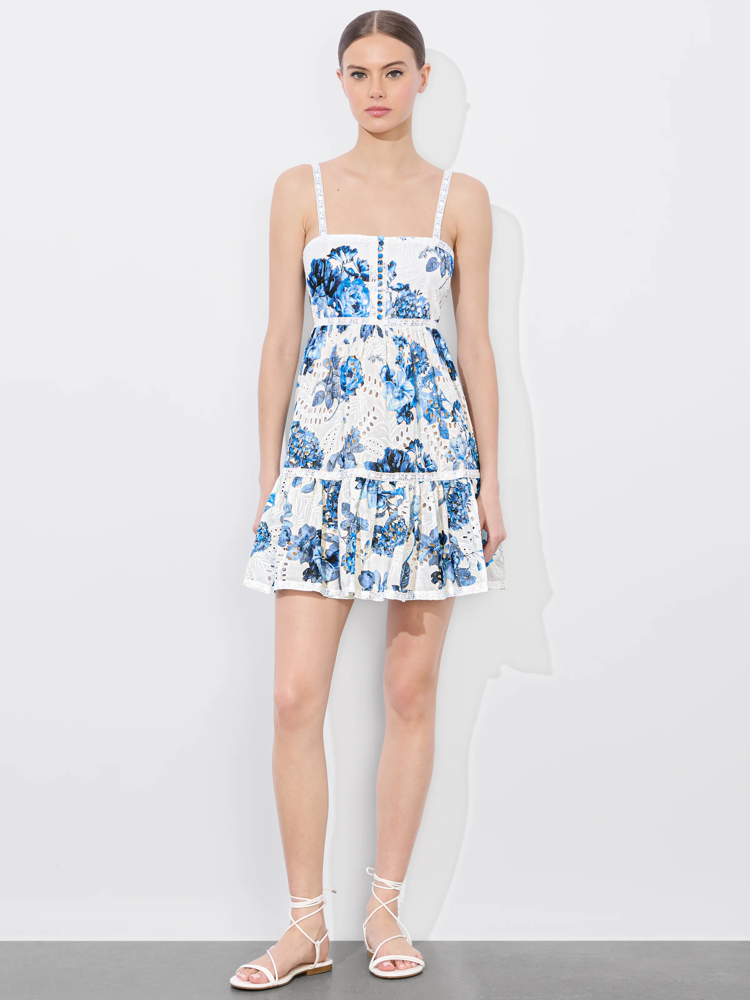 alice + olivia FALLON BABYDOLL MINI DRESS | Alice + Olivia