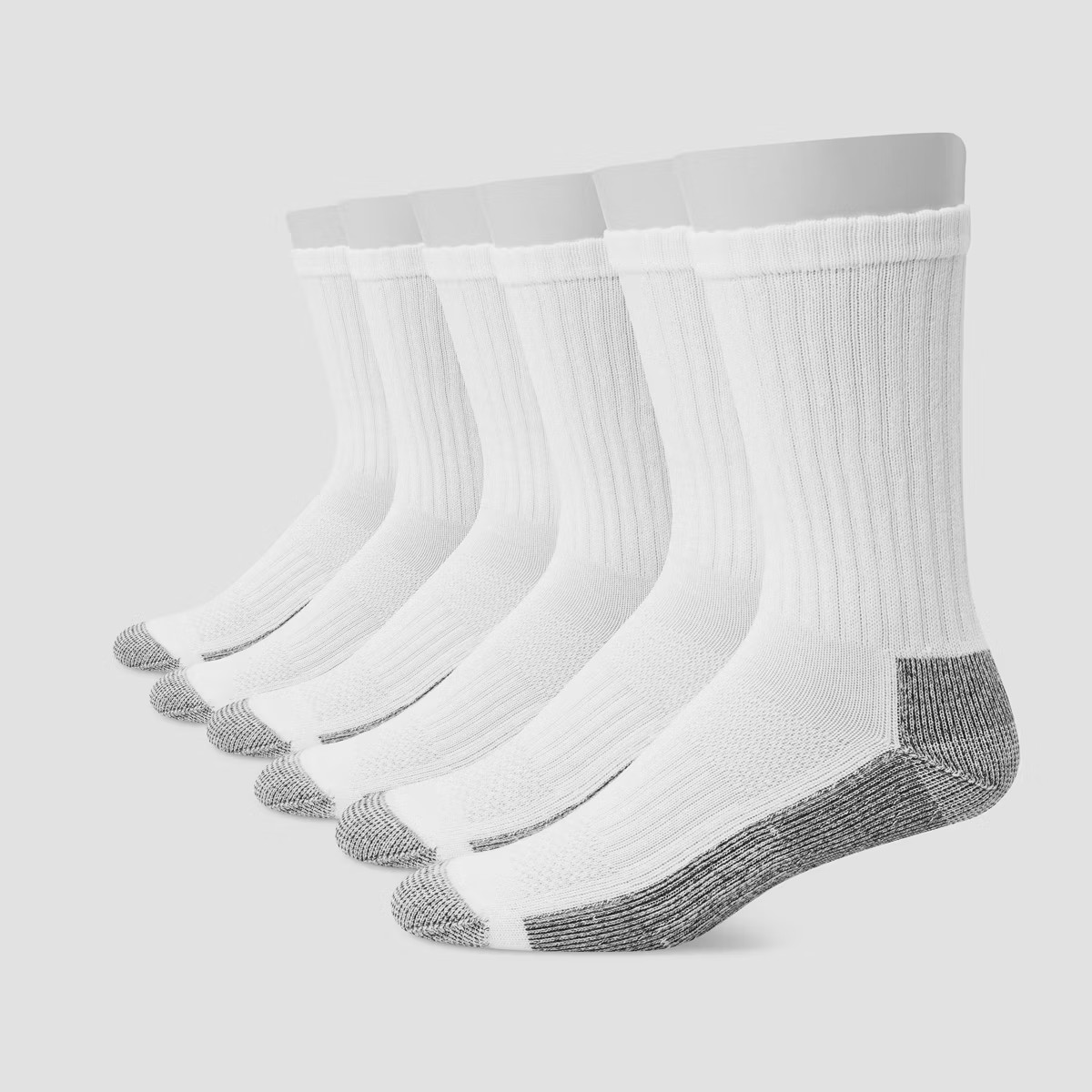 Hanes Men's Work Crew Socks 6pk - White 6-12 | Target
