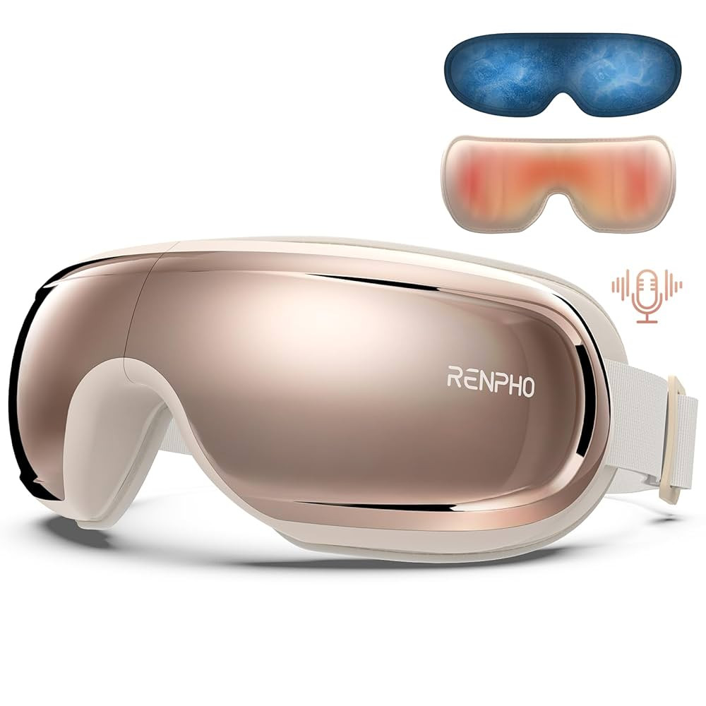 RENPHO Eye Massager with Heat and Cooling, Eyeris 3 Rosé Eye Sleep Mask with Voice Control & Ice... | Amazon (US)