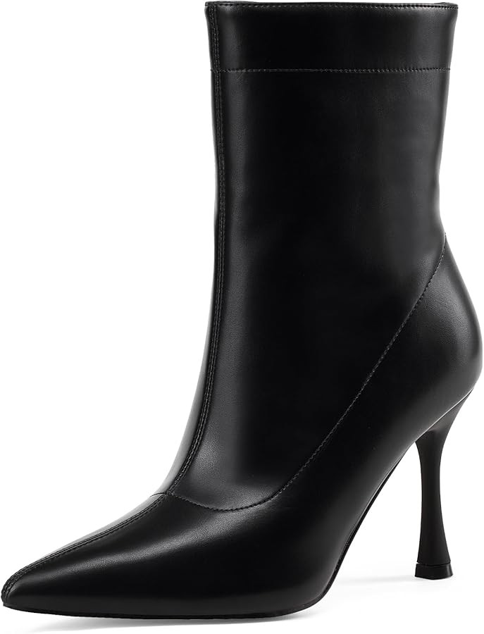 Elisabet Tang Ladies Dress Ankle boots 3.5IN Pointed toe - Mid Heel Stiletto Work Booties for Wom... | Amazon (US)