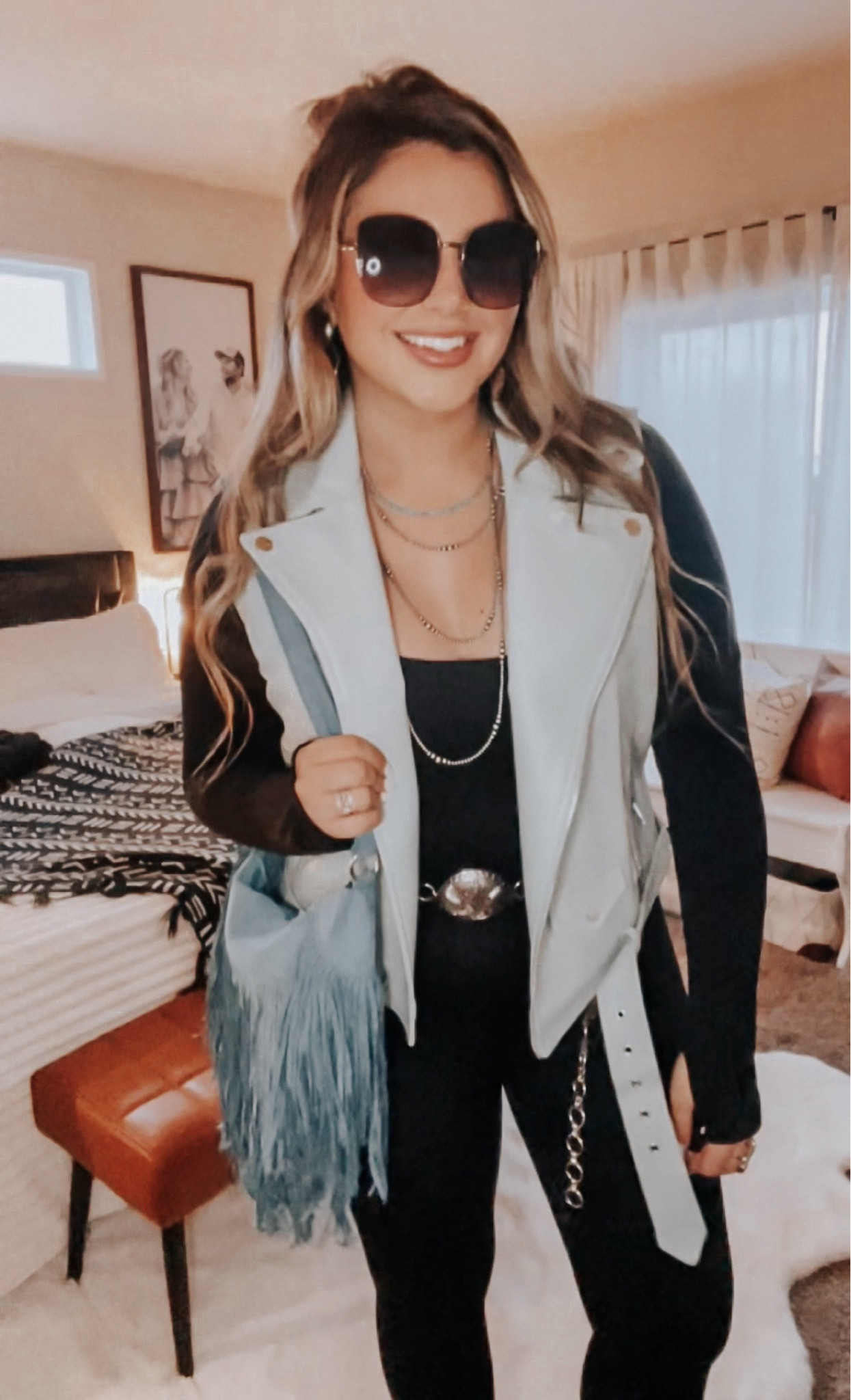 Cute But Comfy Vest Outfit ✨ 

Bodysuit + Vest + Booties + Bag + Earrings: Amazon
Navajo Pearls (top to bottom): Turnback Pony + Rumor Has It + Giddyup Glamour Boutique 
Belt: Wild J Boutique
Ring: Branded N Silver
Sunnies: Free People
Claw Clip: Designs By Bri
Fragrance: Valentino 

#LTKmidsize #LTKfindsunder100 #LTKstyletip