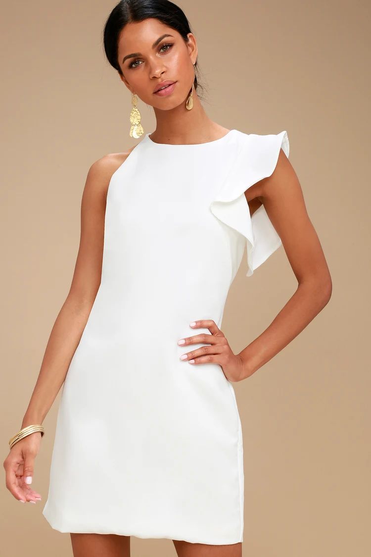 Dinah White One-Shoulder Dress | Lulus (US)