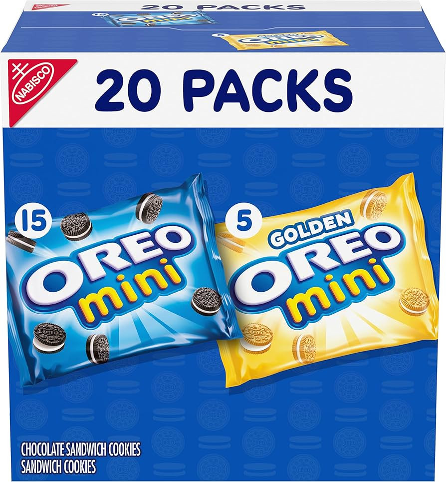 OREO Mini Mix Sandwich Cookies Variety Pack, 20 Snack Packs | Amazon (US)