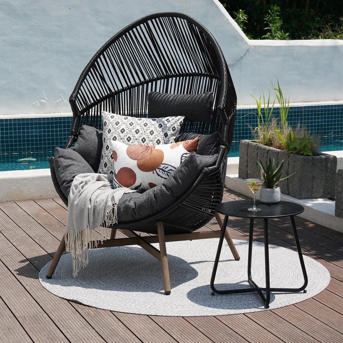Alpharetta Papasan Comfortable Chair With Cushion | Wayfair North America