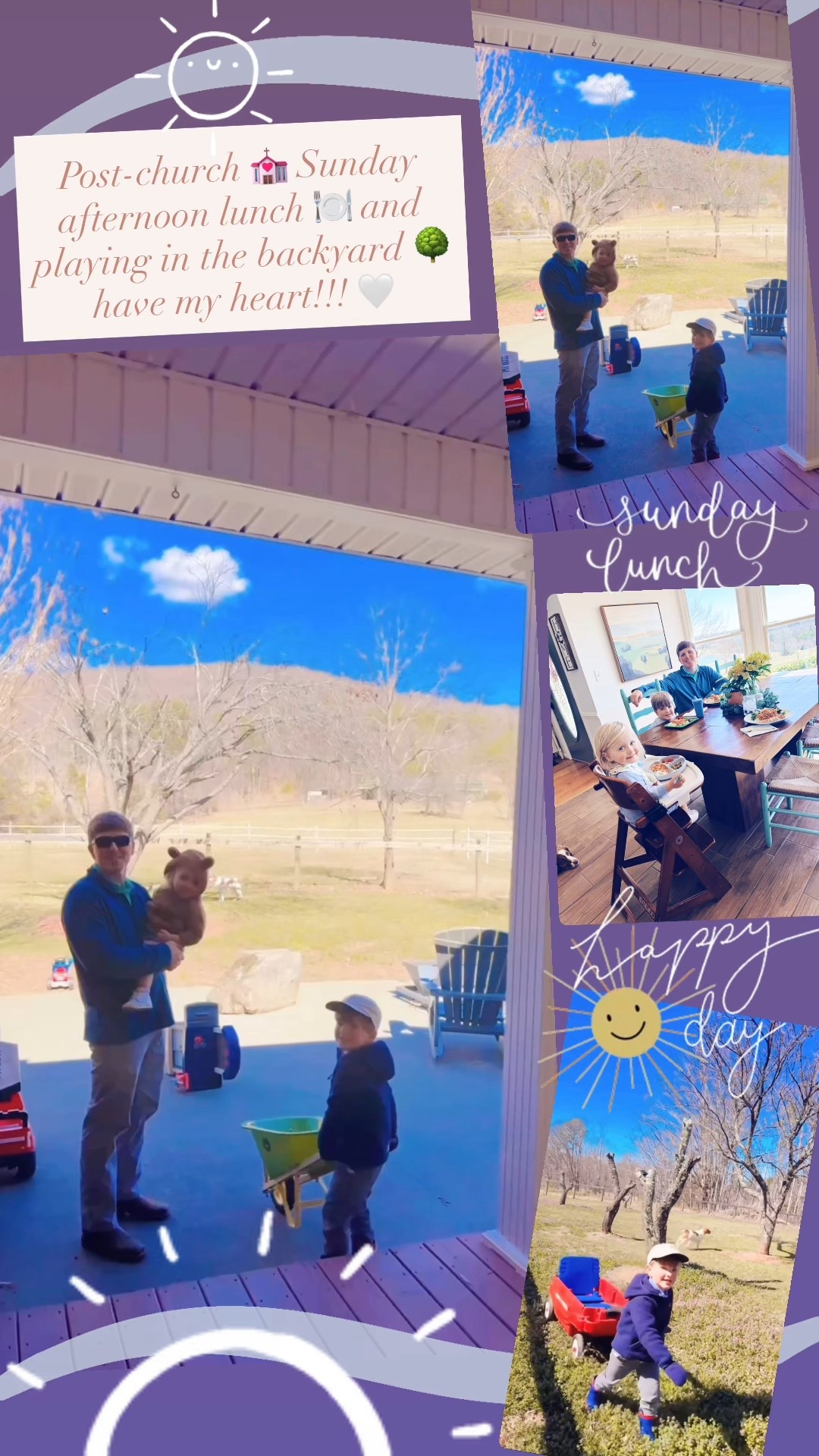 Post-church 💒 Sunday afternoon lunch 🍽️ and playing in the backyard 🌳 have my heart!!! 🤍