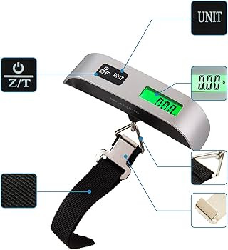 Hyindoor Luggage Scale Portable Suitcase Scale Digital Hanging Scales 110 lb/ 50KG Travel Scale w... | Amazon (UK)