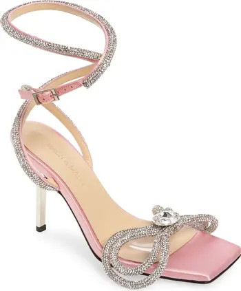 Double Crystal Bow Square Toe Sandal | Nordstrom