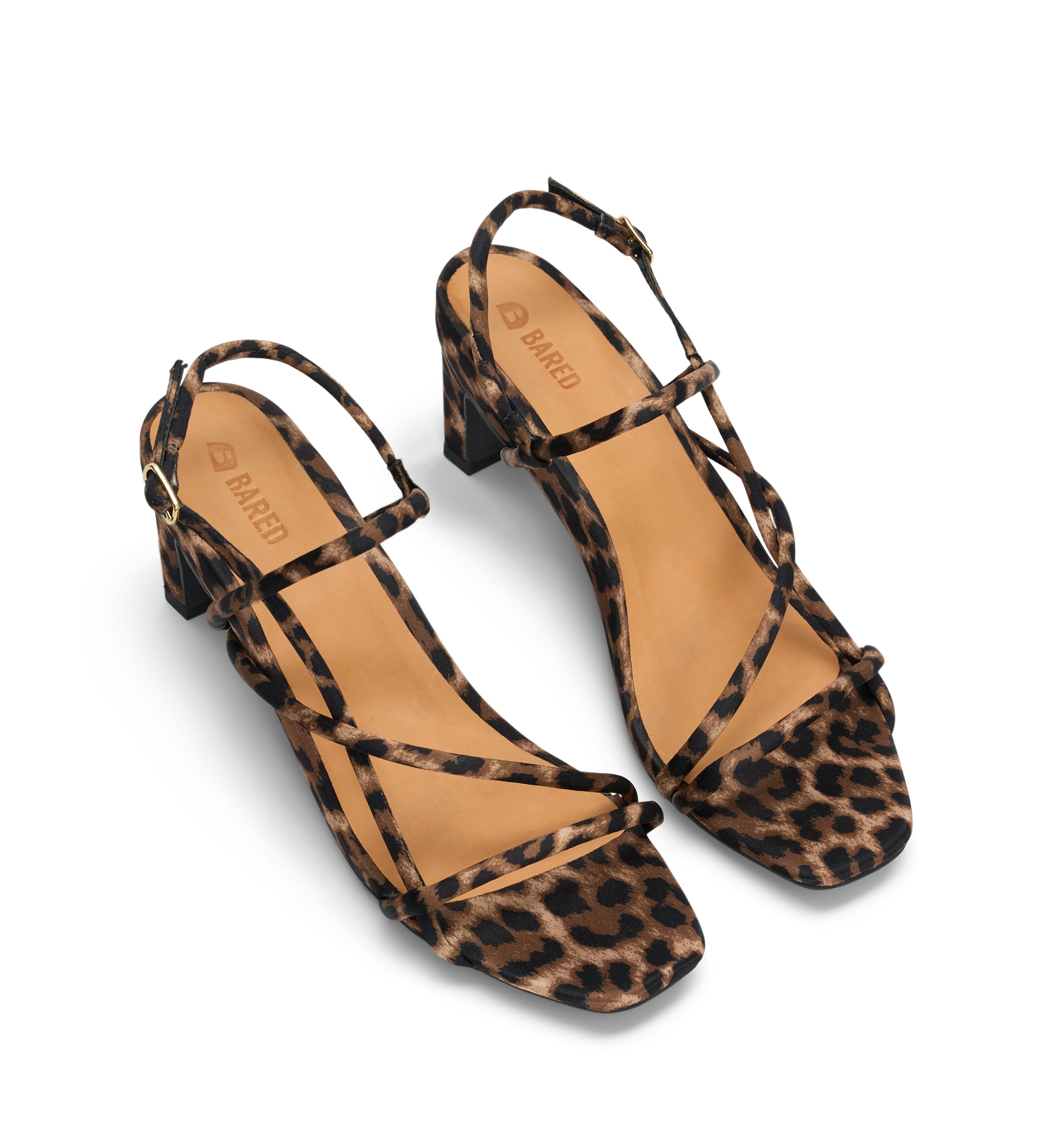 Towhee Leopard Print Satin Low Heels | Bared Footwear | Bared Footwear