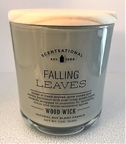 Natural Coconut Wax Blend Candle Falling Leaves Fragrance in Glossy Grey Jar, 11 Oz. | Amazon (US)