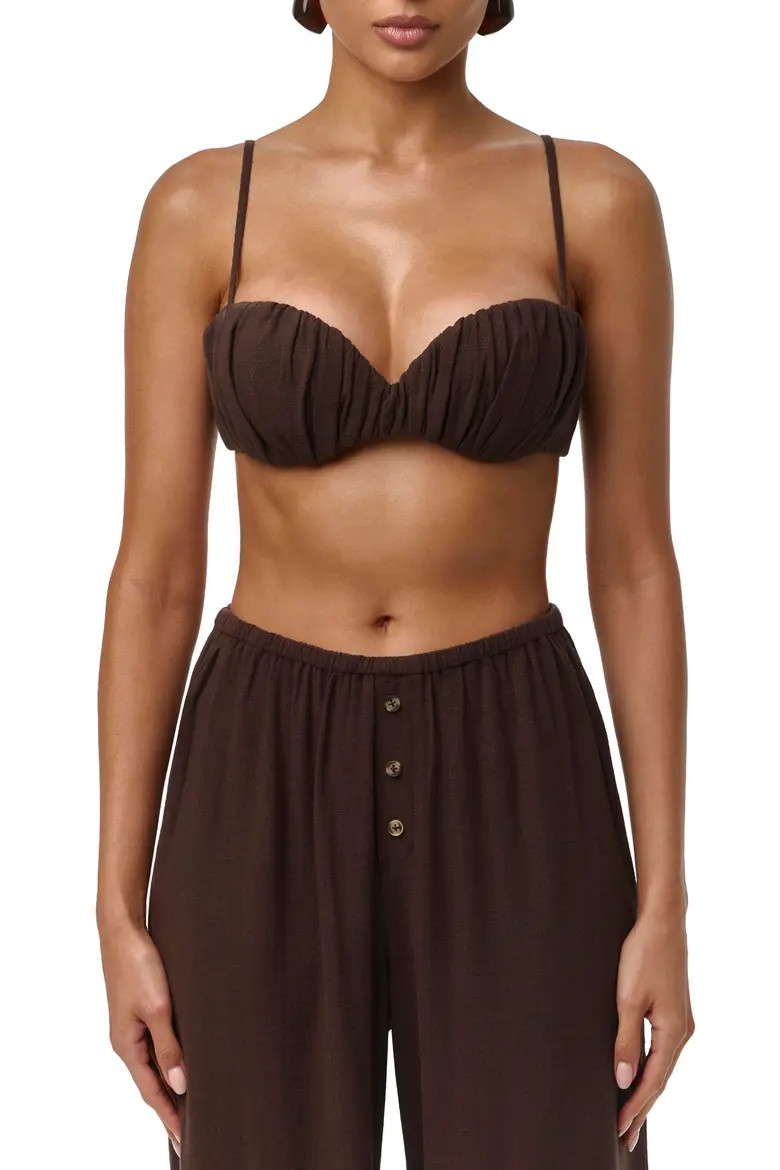 Naked Wardrobe Ruched Spaghetti Strap Bralette (Women) | Nordstrom | Nordstrom