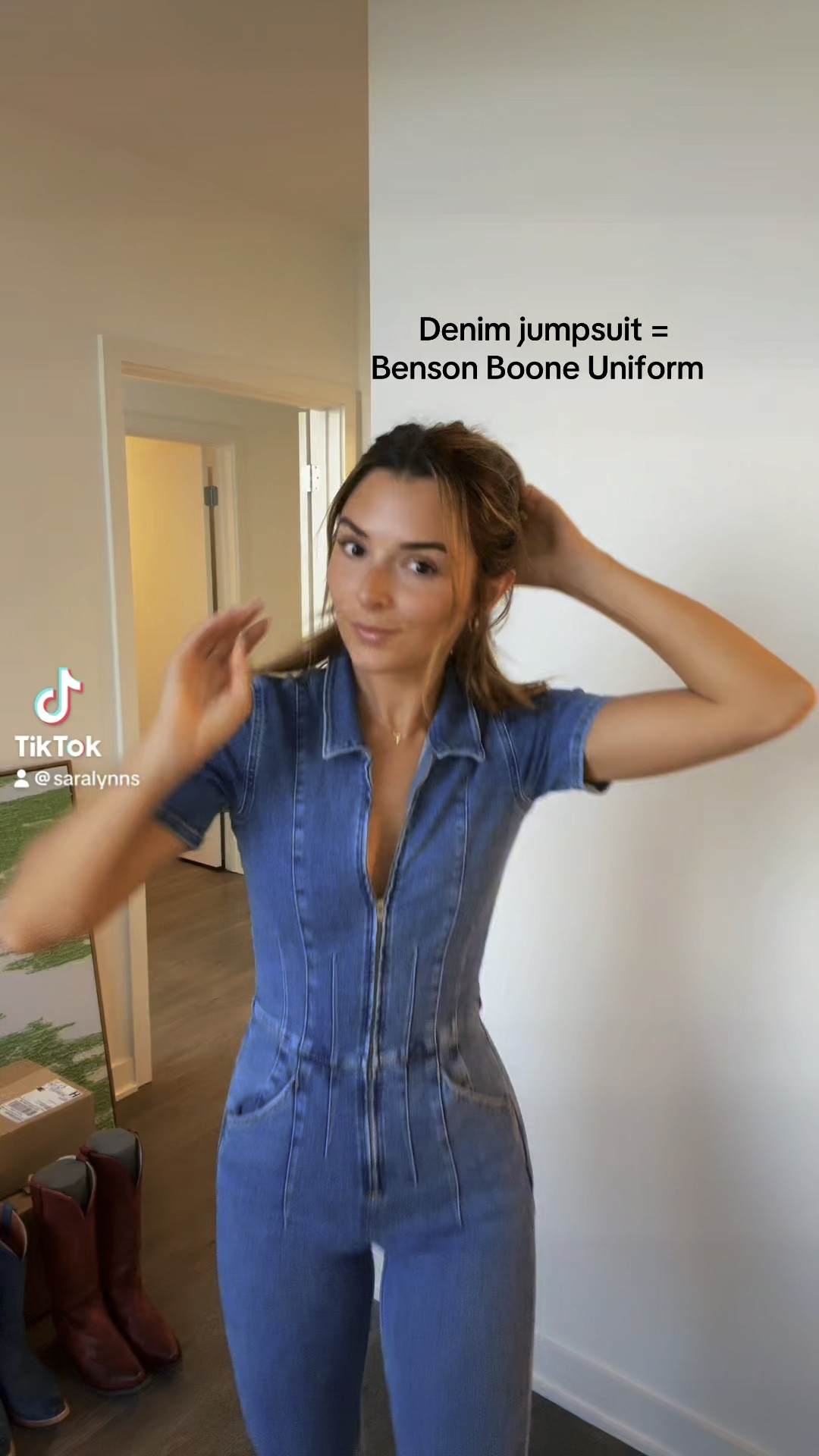 Denim jumpsuit to match Benson Boone!! So comfortable, can’t wait to wear it all fall! 
Size: XS 

#LTKBacktoSchool