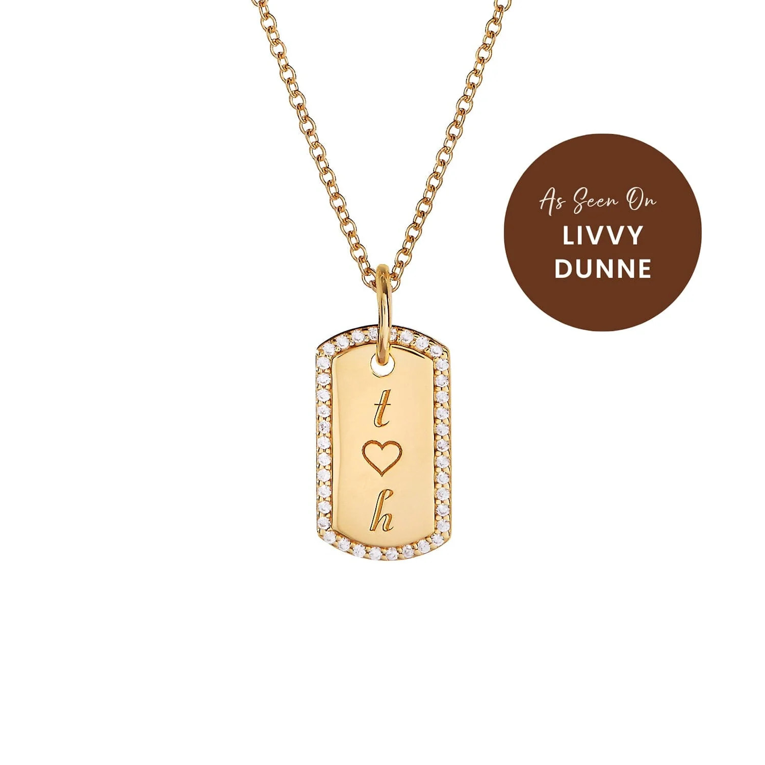 Pavé Small Dog Tag Necklace | Tiny Tags (US)