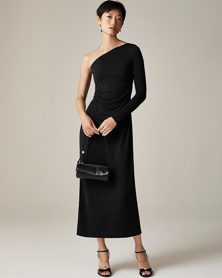One-shoulder dress in jersey crepe | J. Crew US
