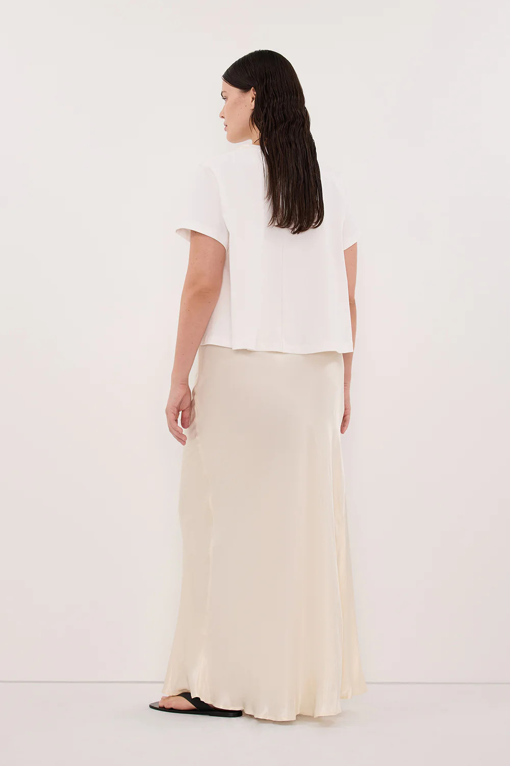 CHARLI CREAM SATIN MAXI SKIRT | DISSH