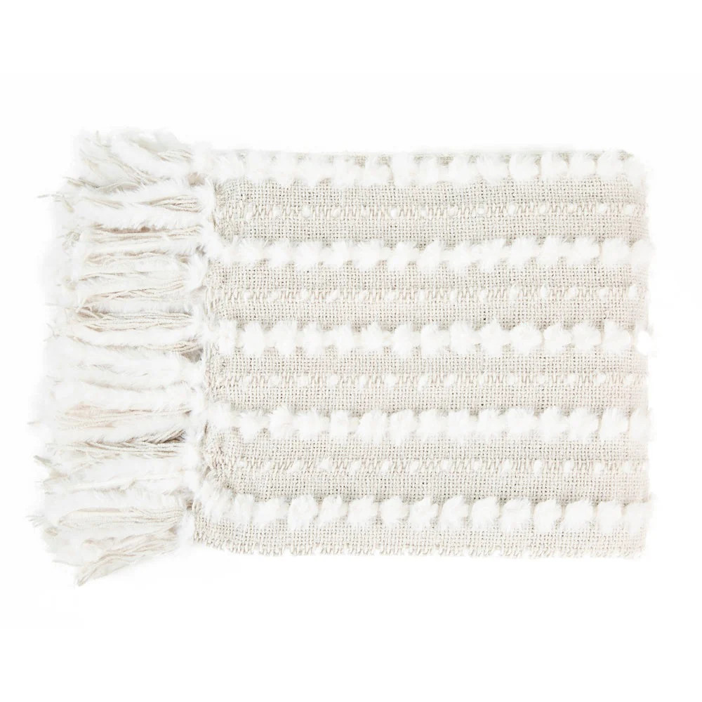 Malini Antoinette Faux Rabbit Fur Throw in Ivory | Olivia's