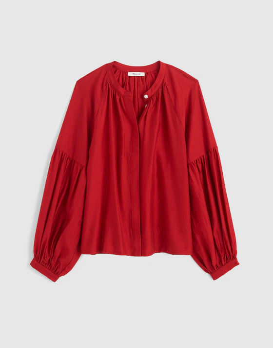 Shirred Balloon-Sleeve Top | Madewell