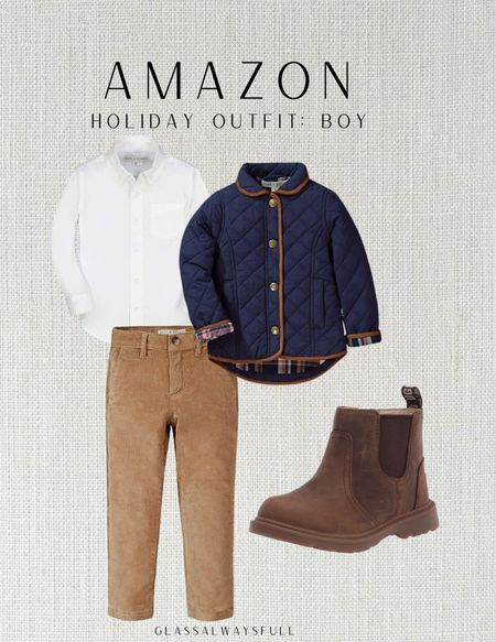 Amazon holiday outfit: boy. Winter boy outfit, boys corduroy pants, boys boots, preppy boy outfit, Toddler boy outfit, fall family photos, Christmas photos, winter kids outfit. Callie Glass 

#LTKSeasonal #LTKkids #LTKHoliday