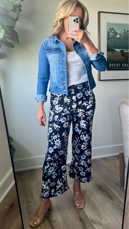 Spring outfit for women over 50, vacation outfit, fashion over 50, bridal shower outfit idea for mom, business casual outfit, wide leg cropped pants, trending for spring, fun colorful pants, summer outfit 

#LTKSeasonal #LTKworkwear #LTKover40