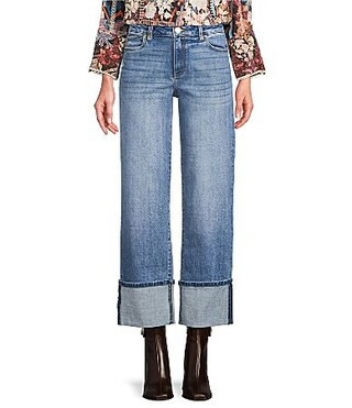 KUT from the Kloth Sienna Stretch Denim Wide Cuff Straight Leg Jeans - 2 | Dillard's