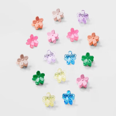 Girls' 16pk Flower Micro Mini Claw Clips - art class™: Fashion Hair Accessories, Acrylic Materi... | Target