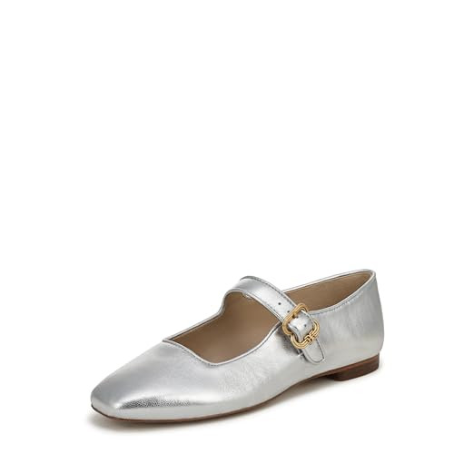 Sam Edelman Women's Michaela Mary Jane Flat, Soft Silver, 5.5 | Amazon (US)